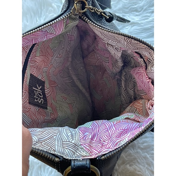 The Sak Iris Black Leather Crossbody Bag Purse Shoulderbag Handbag - Picture 6 of 9